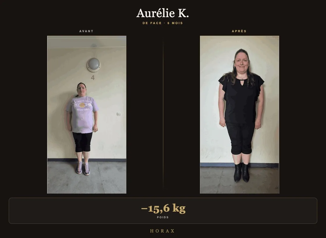 Transformation Aurélie K., moins 15,6 kg en 6 mois