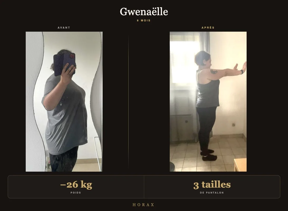 Transformation Gwenaëlle, moins 26 kg en 8 mois